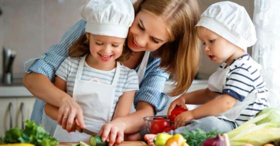 vegan family eating vegan